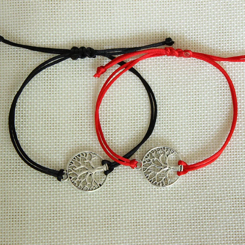 2 шт. винтажные браслеты с подвесками для женщин мужчин детей красной нитью