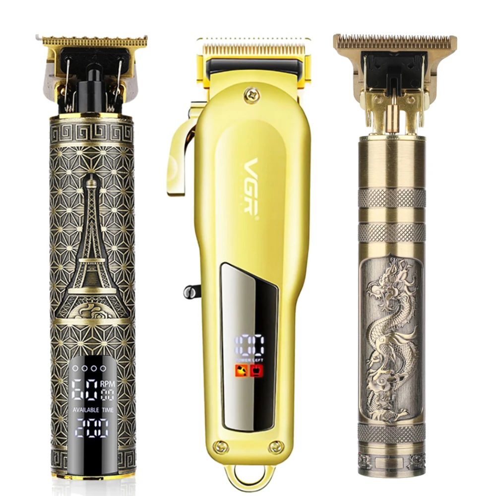 

Машинка для стрижки волос мужская с ЖК-дисплеем, профессиональный электрический триммер для бороды, беспроводной триммер