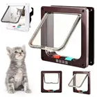 Новые Pet дверной 4 способа безопасности замок с рисунком собачки и котика откидной ABS Пластик управляемый направление запись мелких животных ворота для котенок дверного проема