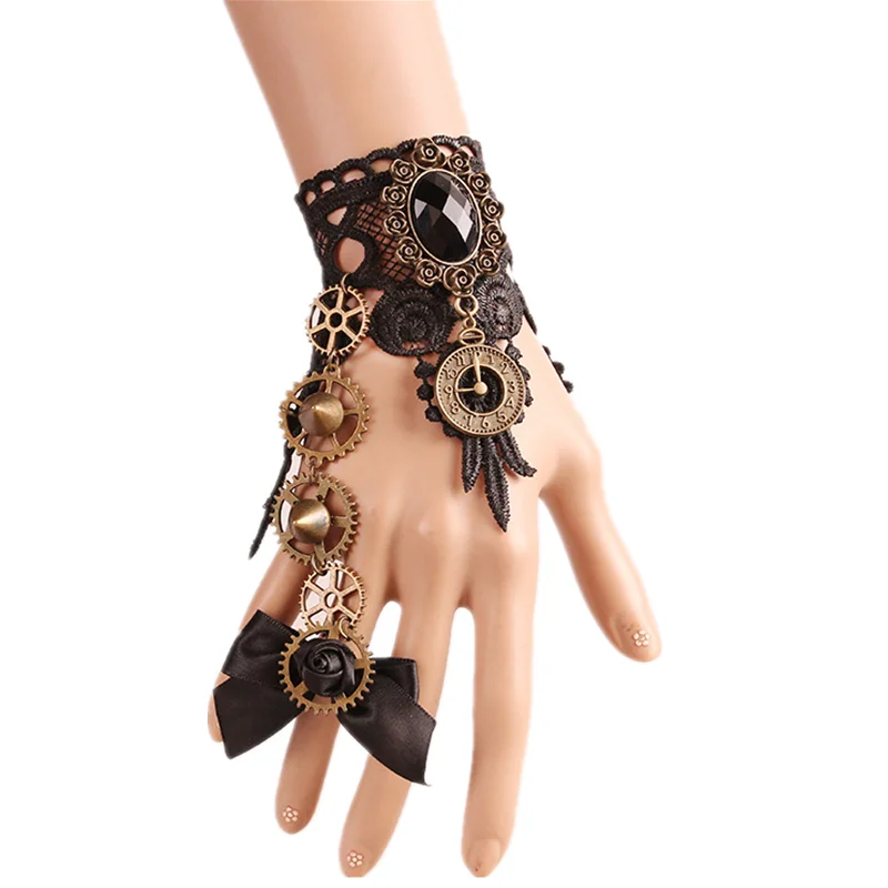 Перчатки женские кружевные без пальцев в стиле стимпанк | Тематическая одежда и