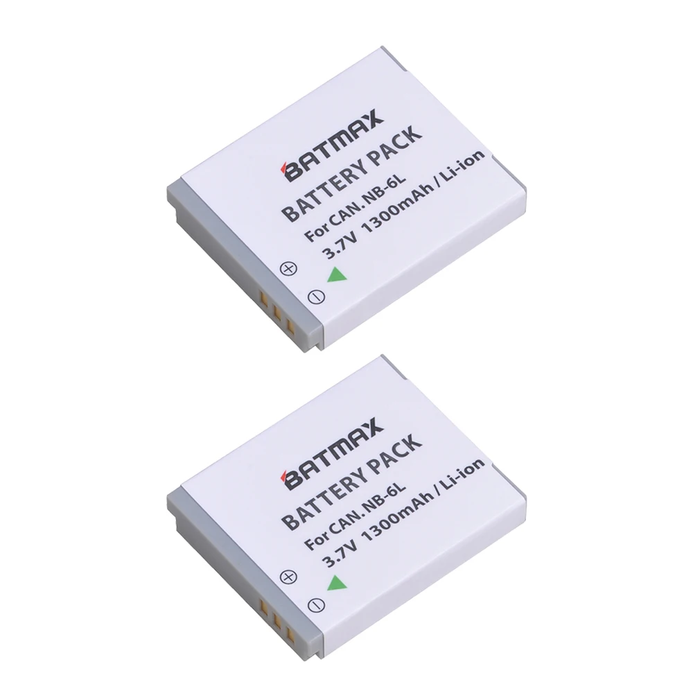 2 упаковки 1300 мАч NB-6L NB-6LH NB6L батареи+ USB ЖК-зарядное устройство для CANON Digital IXUS 85 IS PowerShot S90 Digital IXUS 95 IS камера