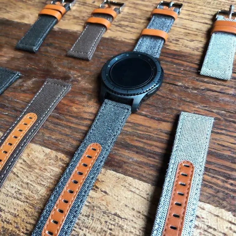 Ремешок для Samsung Galaxy Watch 46 мм Gear S3 Huawei GT 2 Amazfit GTR 47 кожаный плетеный нейлоновый