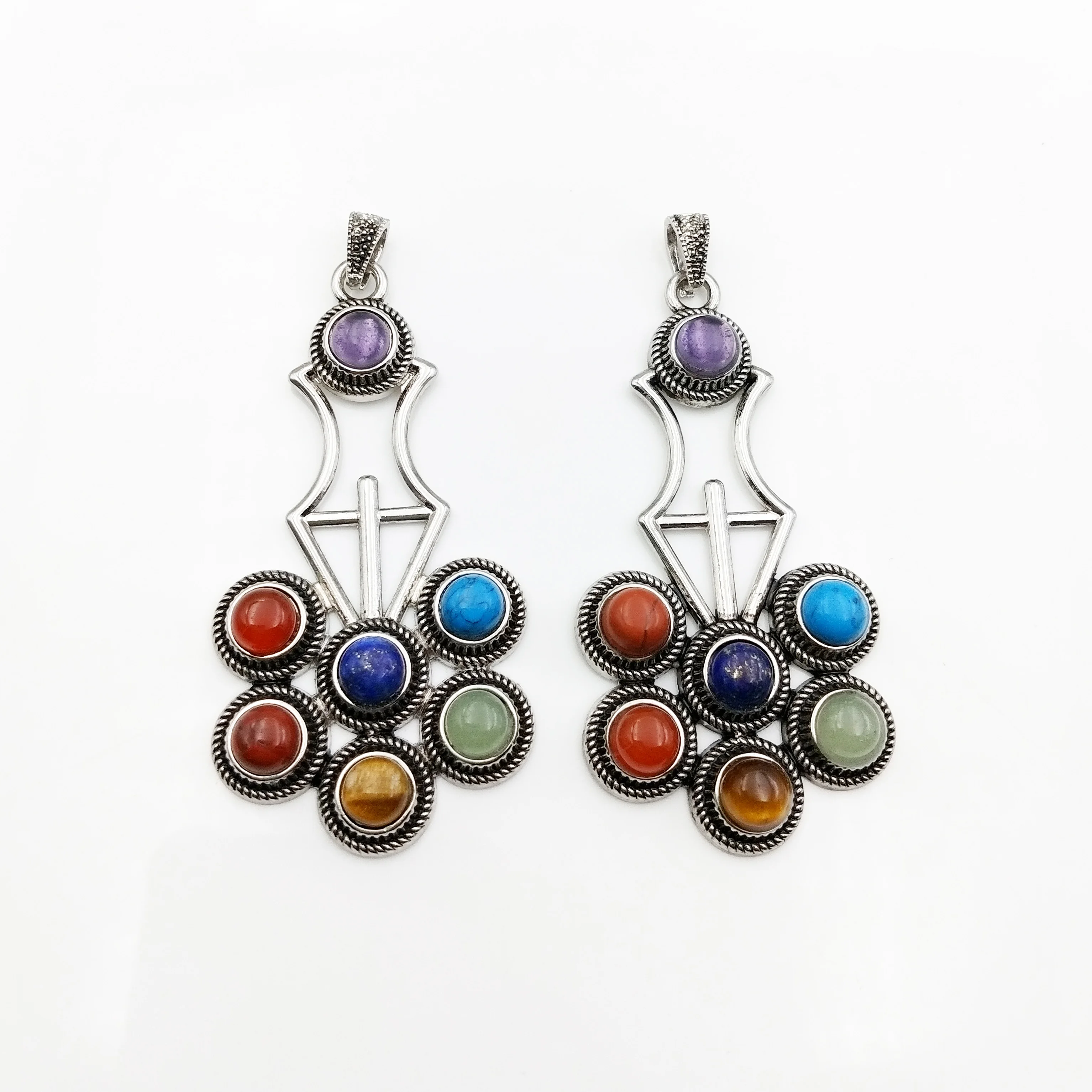 

Natural Gems Charm 7 Chakra Stones Reiki Spiritual Healing Amulet Multi Color Stones Pendant For Women Necklace Fashion Jewelry