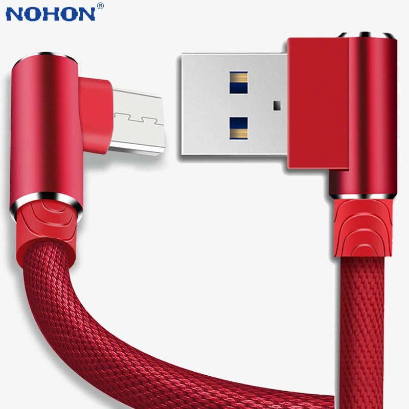 90 градусов Micro USB кабель для зарядного устройства передачи данных Samsung S7 Huawei LG Xiaomi