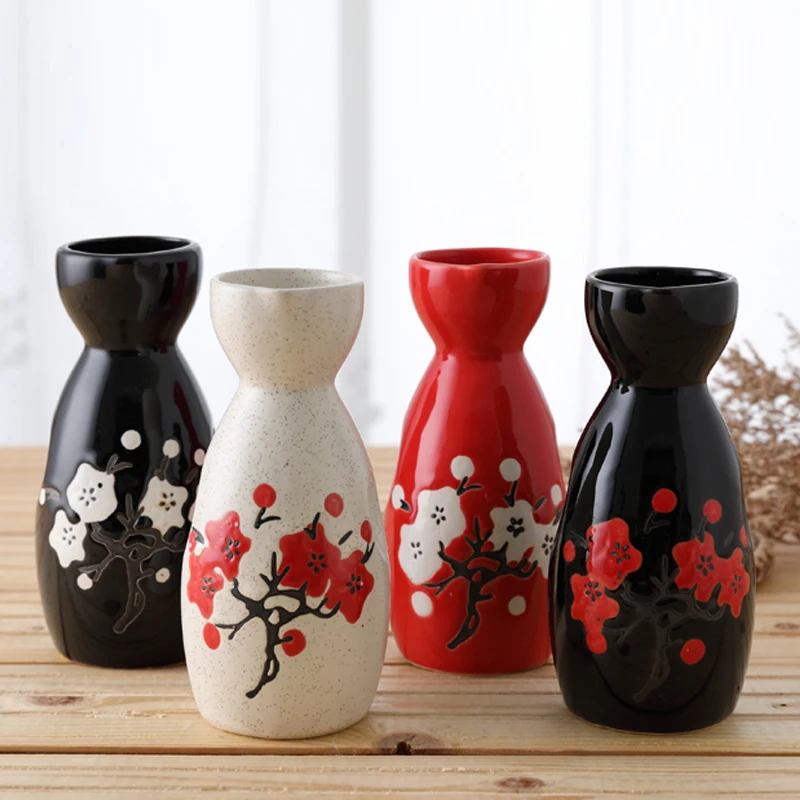 

Керамическая посуда для сакэ в японском стиле, 2 шт., аксессуары для напитков, 150 мл, диспенсер для ликера Tokkuri Sakura, бутылка для вина
