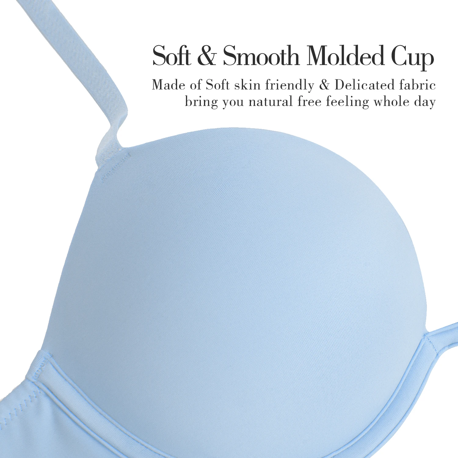 Wingslove Women’s Push Up Thick Cup Bra Seamless Underwire Lingerie Comfortable Add Two Cup Brassiere Smooth Cup Bras For Women