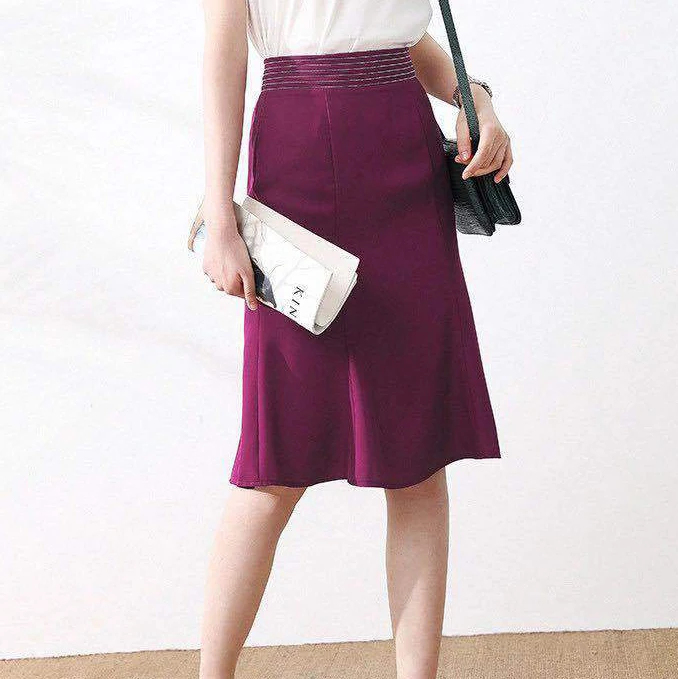 

Fashion skirt suit 2021 spring and autumn commuter waist slim long sleeve shirt pencil skirt Solid Pencil empire COTTON
