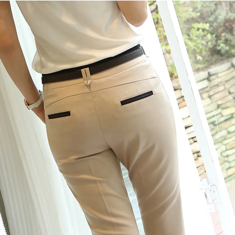 Офисная Рабочая одежда 2021 Костюмные брюки женские узкие облегающие деловые