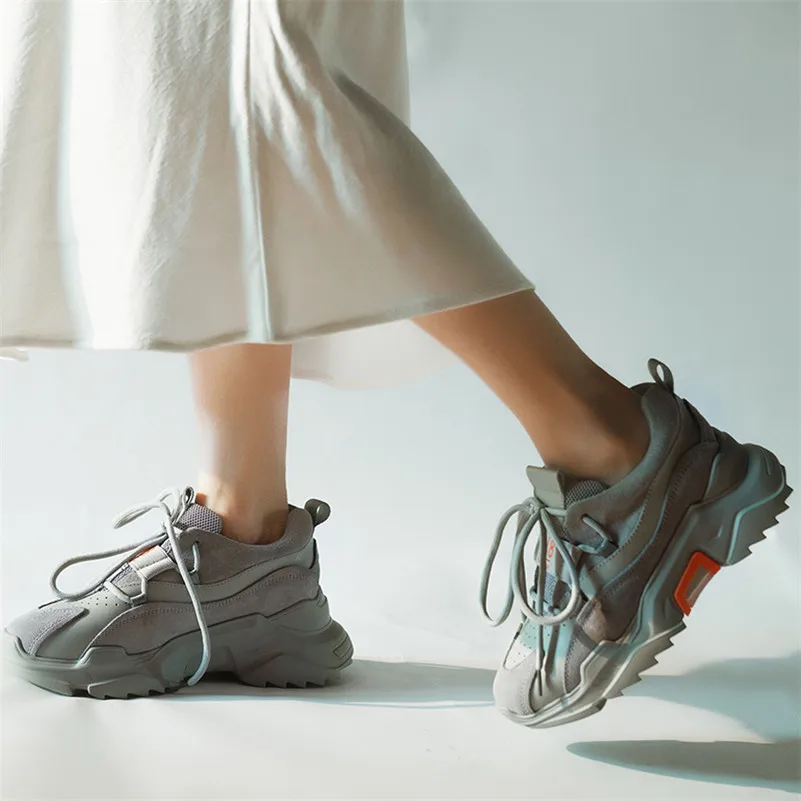 COVIBESCO/Новые кроссовки из натуральной кожи обувь на плоской подошве платформы