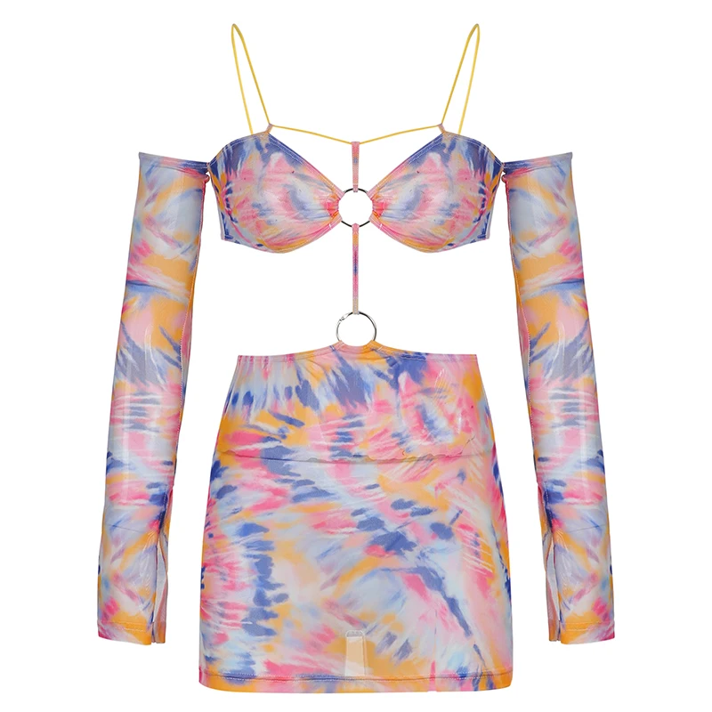 

Hollow Out Sexy Clubwear Dress Slash Neck Floarl Print Party Dresses Bodycon Mesh Sexy Summer Vacation Outifits Wear
