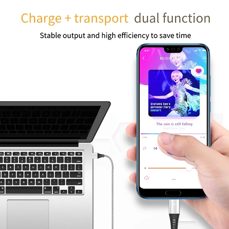 HANNORD usb type-C кабель USB C кабель для быстрой зарядки и синхронизации данных 1,2 A Светодиодный индикатор 1,8 м для Xiaomi samsung Android Phone