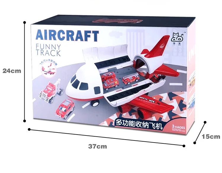 

Children's Simulation Rail Inertia Toy Plane with Alloy Truck Transportation Tool Large Transportation Plane Children's Toy