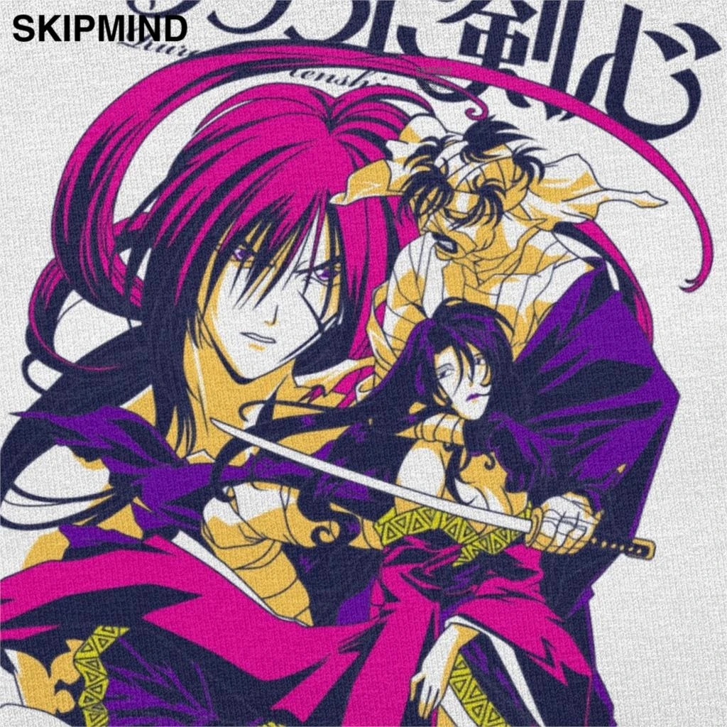 Уникальная футболка Rurouni Kenshin мужские футболки с коротким рукавом Аниме Манга