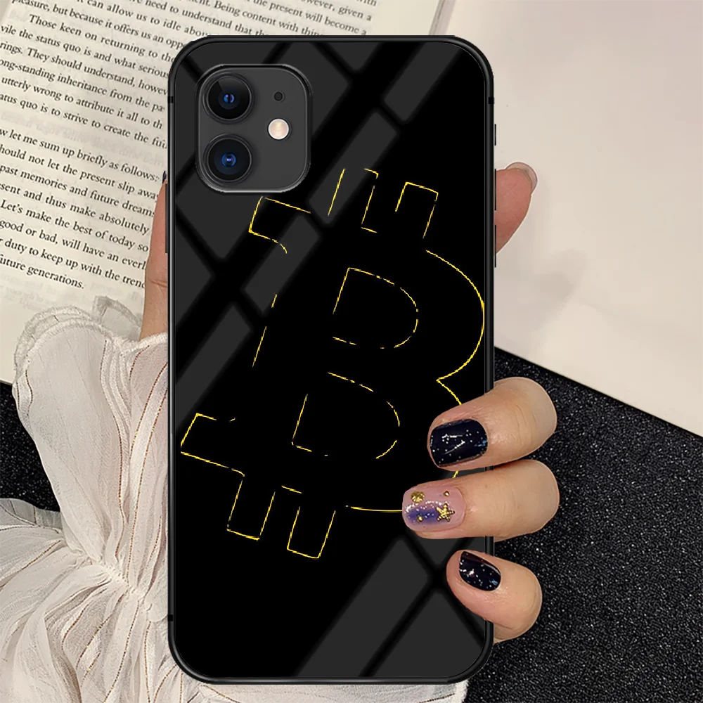 

Fashion Bitcoins Phone Tempered Glass Case Cover For IPhone 6 6S 7 8 11 12 X Xr Xs Se 2020 Pro Max Plus Mini Waterproof Painting