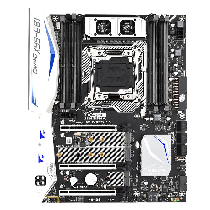 

JINGSHA X99-E8i Motherboard LGA 2011-V3/V4 CPU 8*DDR4 1600/1866/2133/2400MH support 2*NVME M.2 PCIE