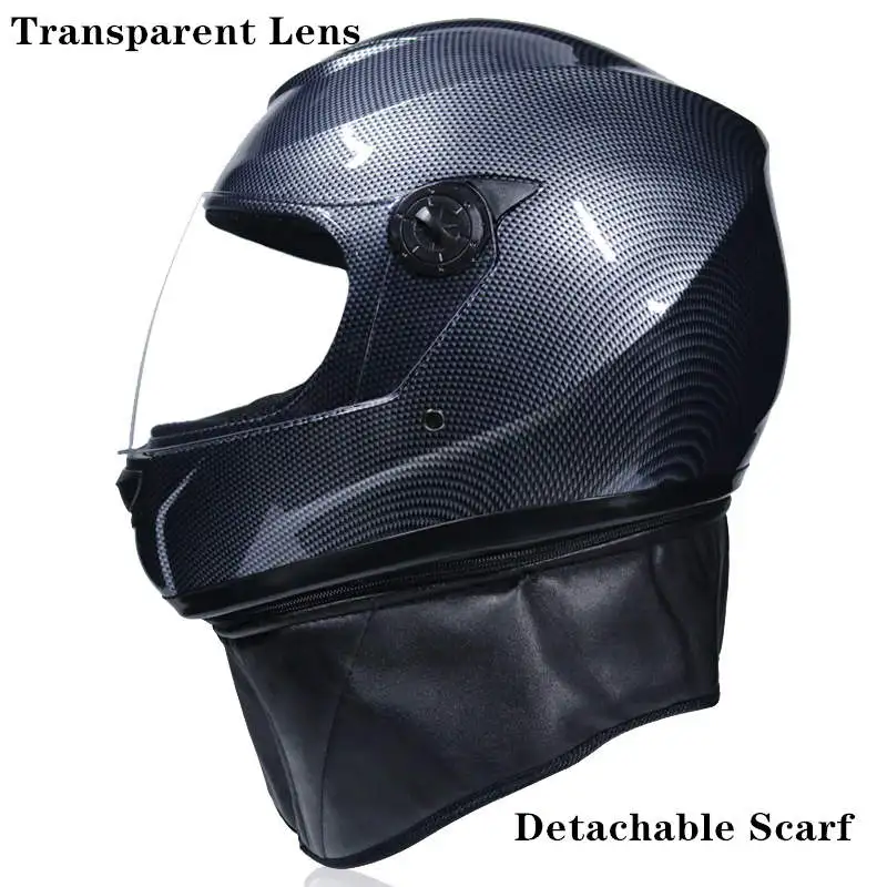 Motorcycle Helmet HD Lens Detachable Scarf Cross Country Helmet Bike DH Crash Helmet Capacete Motocross Full Face Helmet enlarge