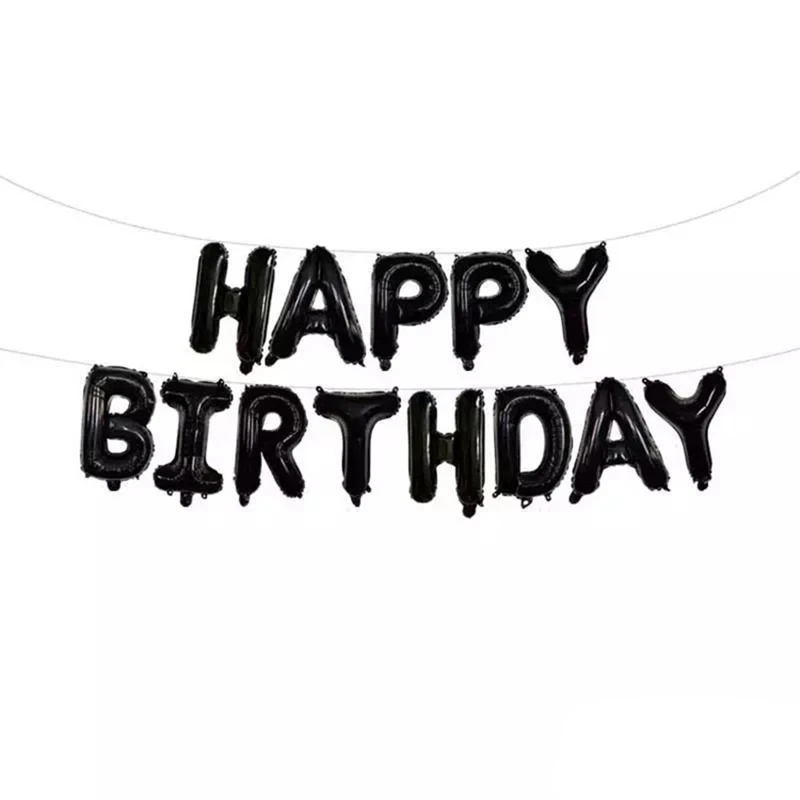 USEditionblack 16 дюймов розовое золото испанский Feliz Cumpleanos воздушные шары для дня рождения буквы фольги шар для украшения вечеринок Алфавит воздушный надувные шары - Цвет: USEditionblack