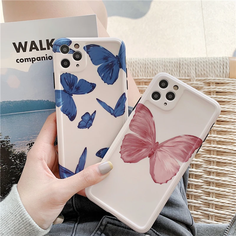 INS Модный милый чехол для телефона с рисунком бабочки iphone 11 Pro max X XR XS Max 7 8 plus SE 2 2020