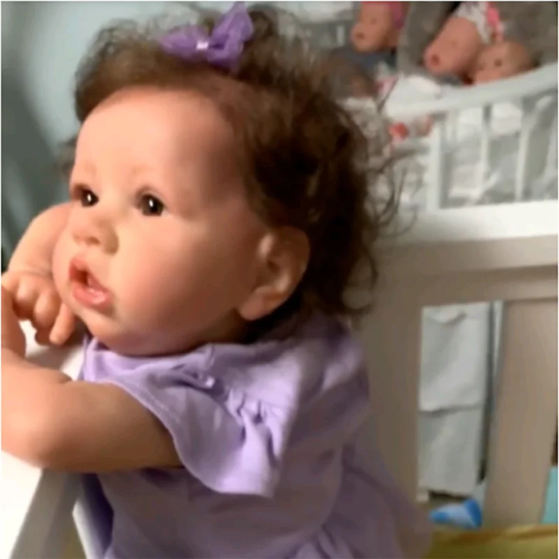 55 см Reborn Baby Dolls силиконовые куклы для новорожденных реалистичные с кривым