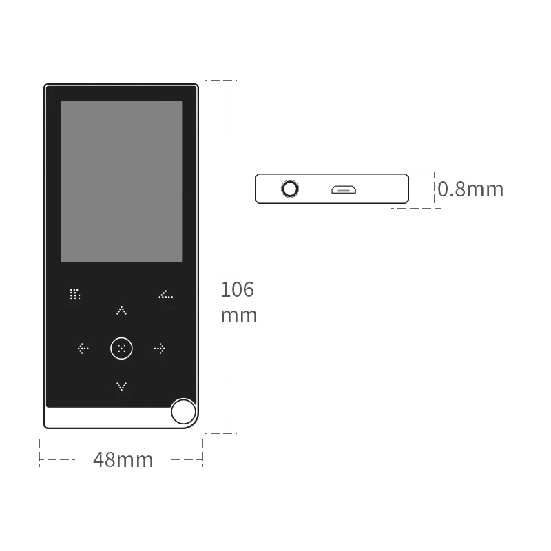 

Mp4 Music Player 2.4 Inch PressSn Portable Bluetooth Multifunction Pluggable Card Player Mp3 500MAh