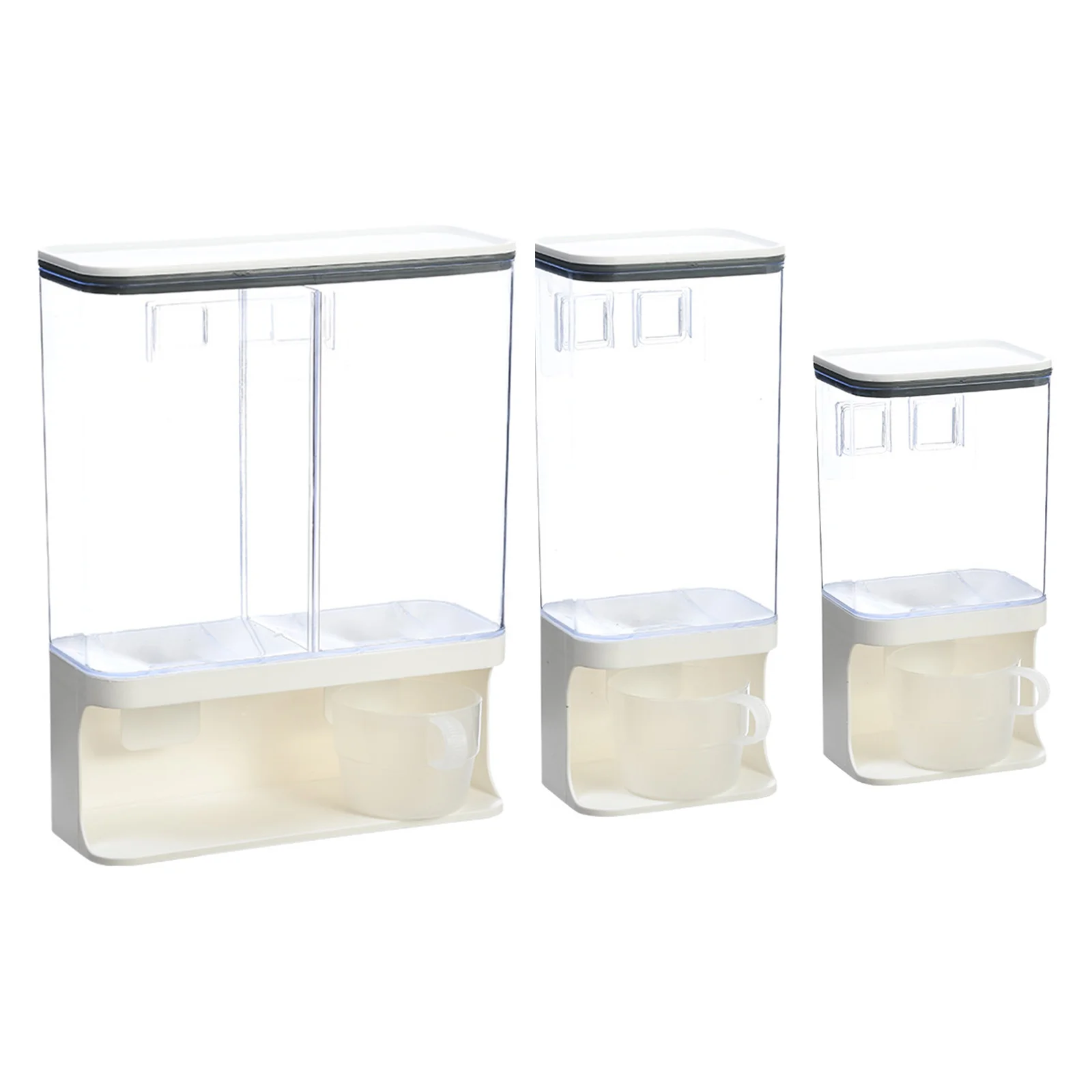 

VOGVIGO Wall Mounted Divided Rice Cereal Dispenser Kitchen Dry Food Container Storage Organizer Storage Rack Kitchen Accessory