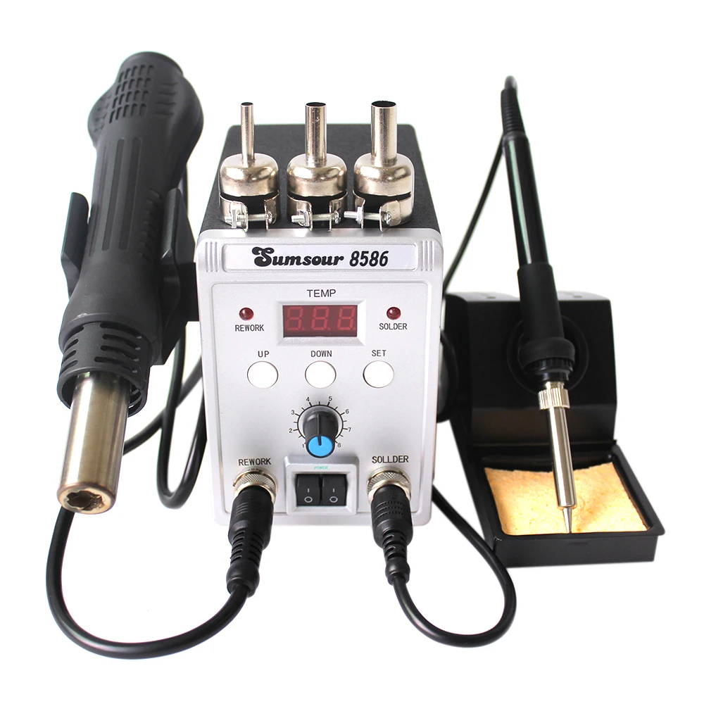 8586 2 в 1 BGA SMD паяльная станция для паяльник подключения к сварки горячего воздуха