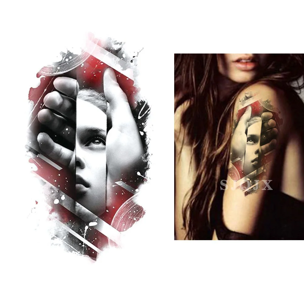 Маленькая временная татуировка на руку наклейки цвета цветка дракона черные