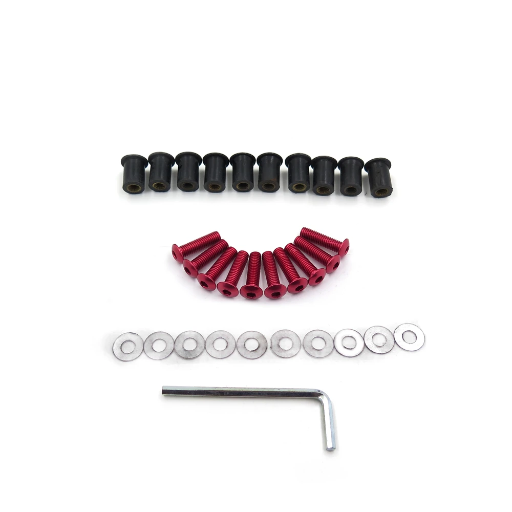 Aftermarket free shipping motorcycle parts Windshield Bolts Nuts Screw for Yamaha Kawasaki Ducati Honda Suzuki Red |