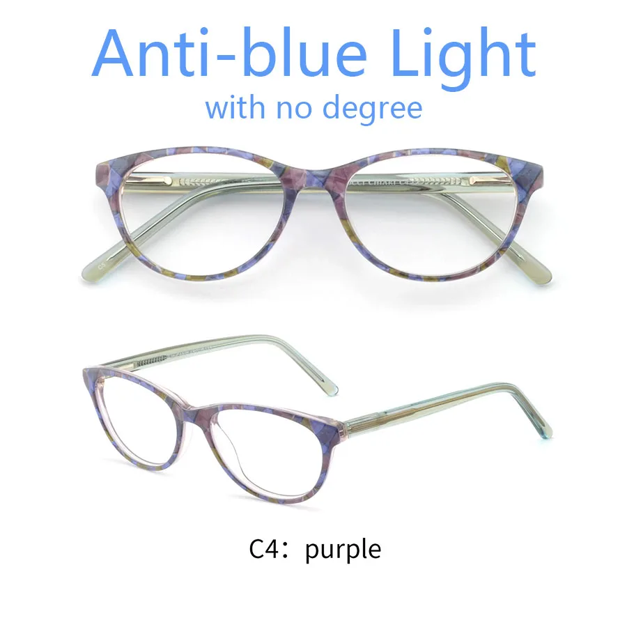 C4A-purple OCCI CHIARI, прозрачные очки, оправа для девочек, детский, анти-синий светильник, очки, фирменный дизайн, ацетат, компьютерные очки, W-CANZI - Цвет оправы: C4A-purple