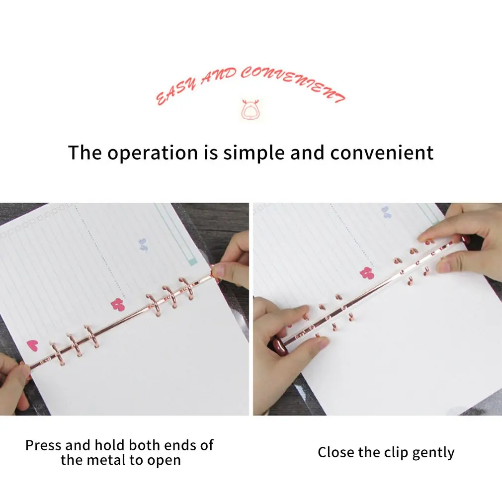 

A5/A6 Notebook Transparent Color PVC Clip File Folder Loose Leaf Ring Binder Planner Agenda School Office Supplies Stationery