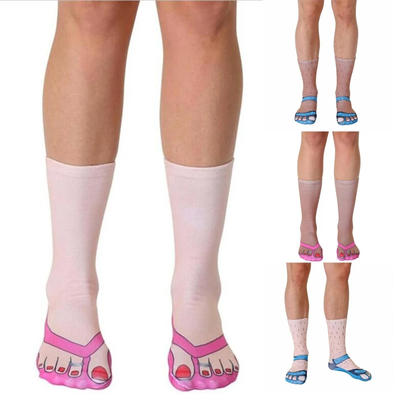 

Cute Foot Printed 3D Socks For Women Funny High Tube Femme Girls Cotton Socks Casual Funny Creative Socks Happy Calcetines Sox
