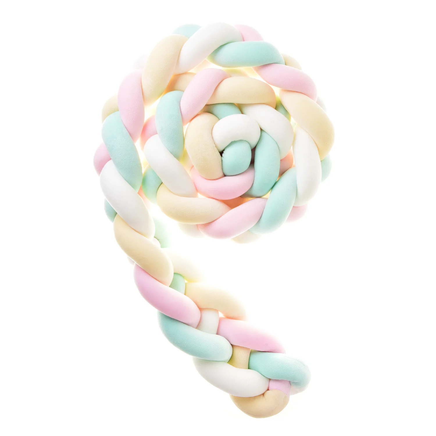 

woven braid bed surrounding color breathable baby crib fence twist soft wrap surrounding anti-collision strip cushion backing