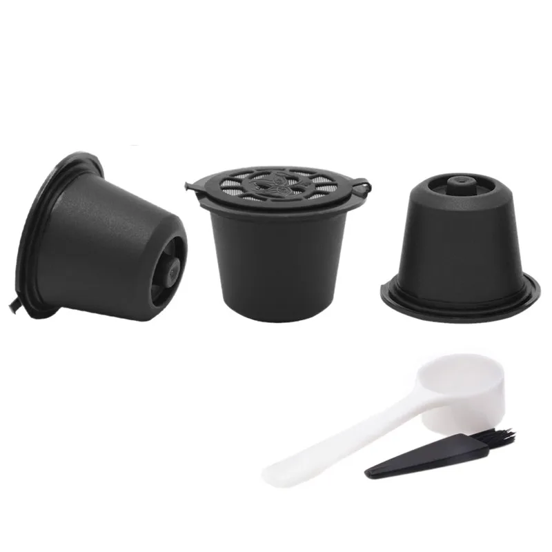 3 шт многоразовые кофейные капсулы Nespresso, многоразовые кофейные фильтры с пластиковой ложкой, фильтрующие капсулы для оригинальной линии, фильтры Siccsaee
