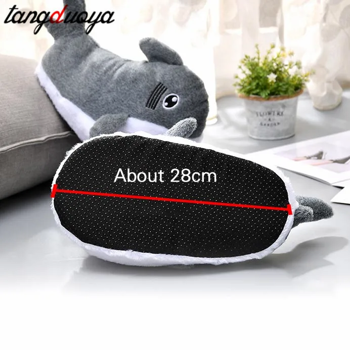 

Women Shark Slippers Non-Slip Indoor Home Warm Shoes For Woman's Animal Design Comfy Cute Winter Soft Cozy Plush Gift Shoes Grey