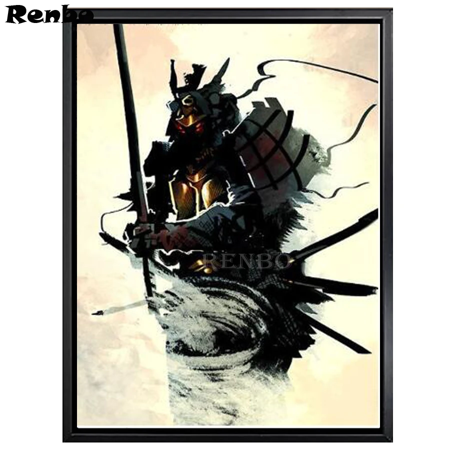 

Full Diamond Painting Cross Stitch Kits Japanese warrior DIY 5D square round Diamond Embroidery Mosaic Patterns Rhinestone decor