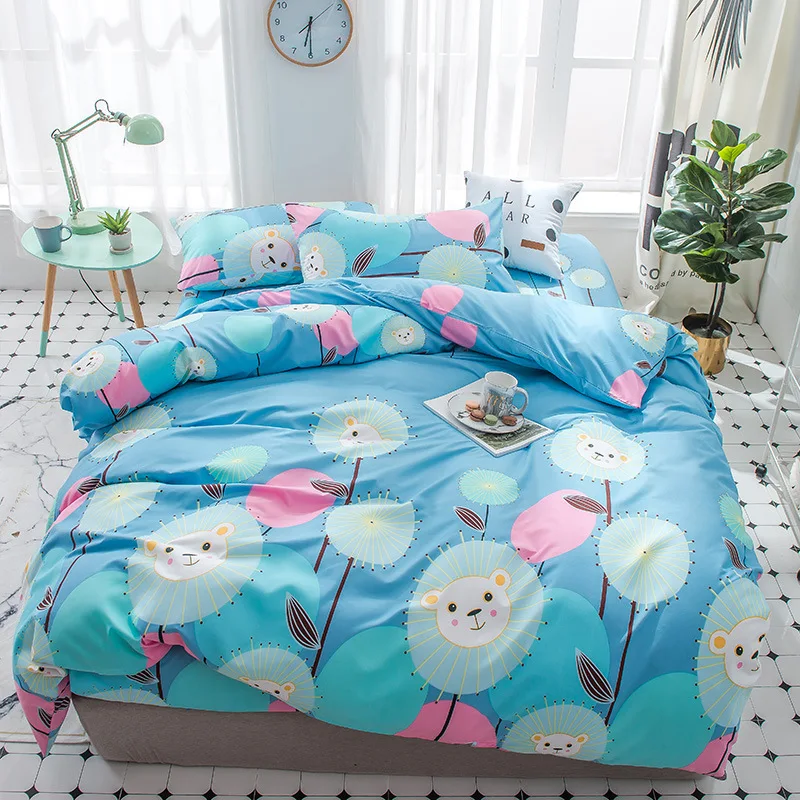 Пододеяльник с рисунком фламинго 3/4 шт. мягкое постельное белье хлопковое для