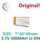 Литий-полимерная батарея 702040 500 мАч 3,7 в, маленькая ночная лампа, батарея, светодиодная лампа, инжектор кислорода, аккумуляторная батарея