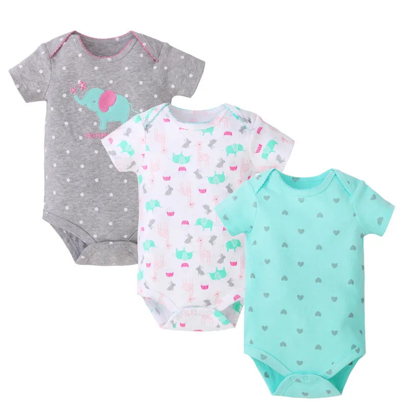 3 шт./упаковка детский хлопковый комбинезон с коротким рукавом и вышивкой | Мать