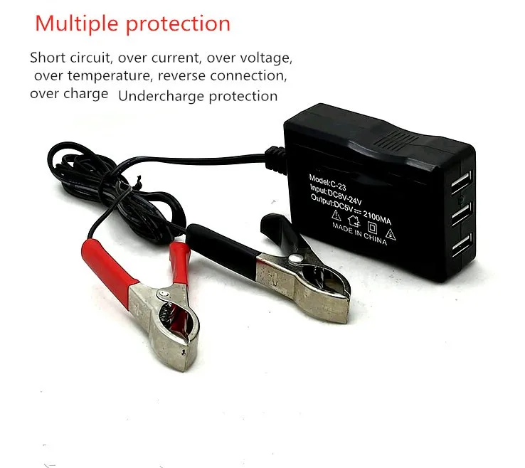 Многопортовый 12V24v аккумулятор зарядное устройство для мобильного телефона