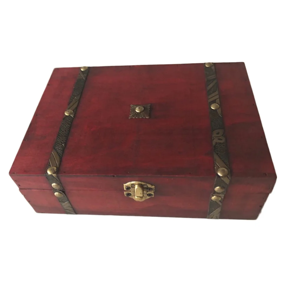 

Vintage Jewelry Box Wooden Treasure Box Jewellery Storage Box Case Organizer