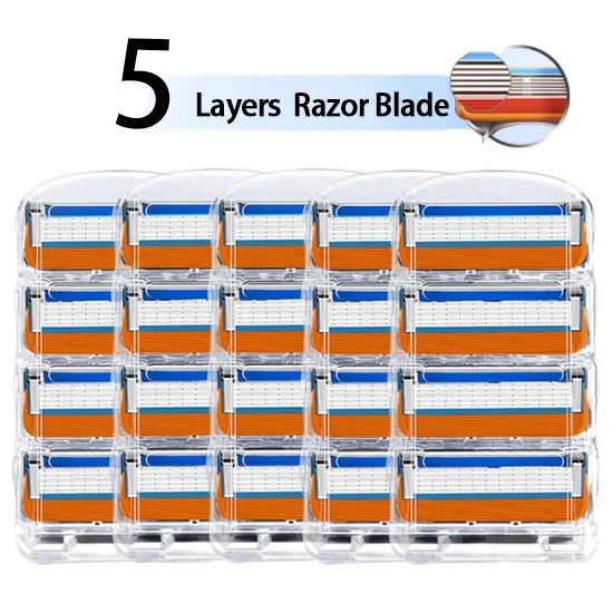 

4/8/12/16pcs Razor Blade For Men Face Care 5 Layers Shaving Cassette Stainless Steel Safety Blades Suit For Gillettee Fusione