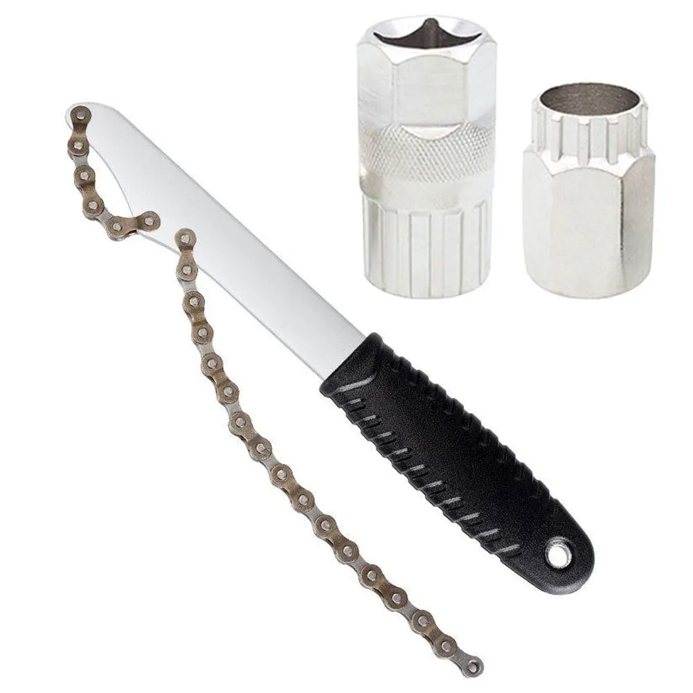 

3pcs Bike Cassette Removal Tool With Chain Whip And Auxiliary Wrench Bicycle Sprocket Removal Tools Sprocket Remover Repair Tool