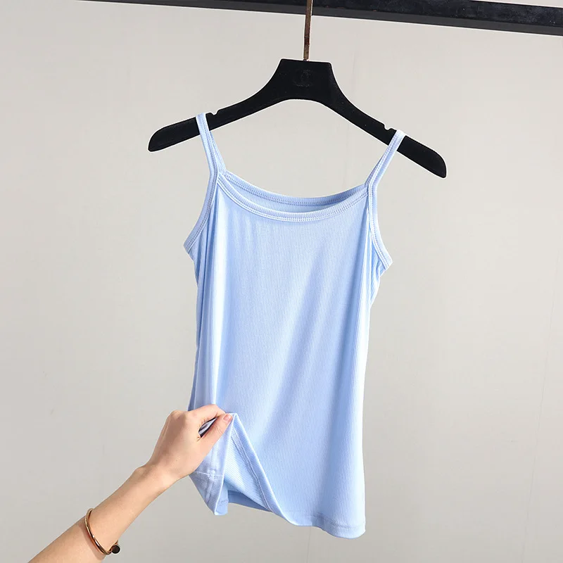 Женский топ-майка стрейчевая модель топы на бретелях Женские однотонные