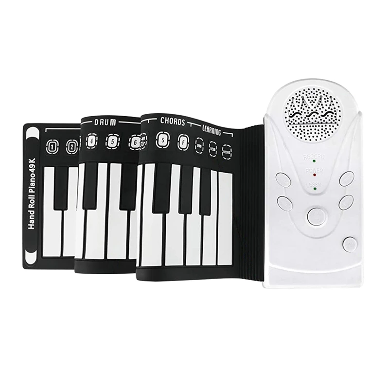 

Dropship-Roll Up Piano 49 Keys Portable Electric Piano Keyboard Waterproof Silicone Fold Able Keyboard for Beginners and Kids