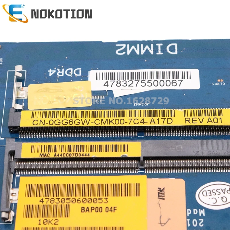NOKOTION материнская плата для ноутбука Dell Alienware 13 R3 Материнская плата ноутбука 13,3 дюймов I7-7700HQ Процессор GTX1060 CN-0GG6GW 0GG6GW GG6GW BAP00 LA-D581P