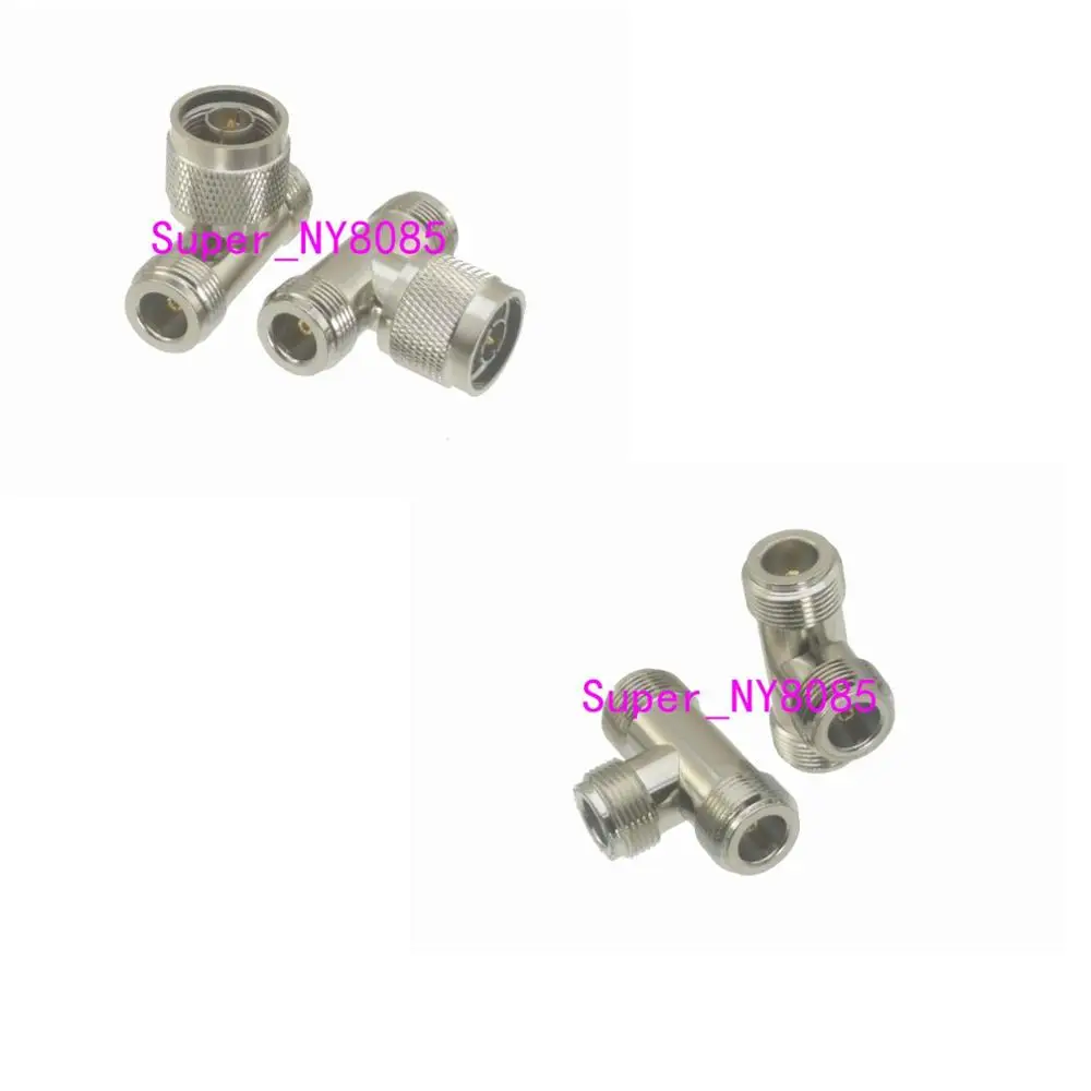 

1pce N to two N Male Plug & female jack triple T in series RF adapter connector 3 way