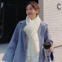 18030cm women scarf korean wool female student long thick warm knitting winter red black white beige scarf warmly brandy