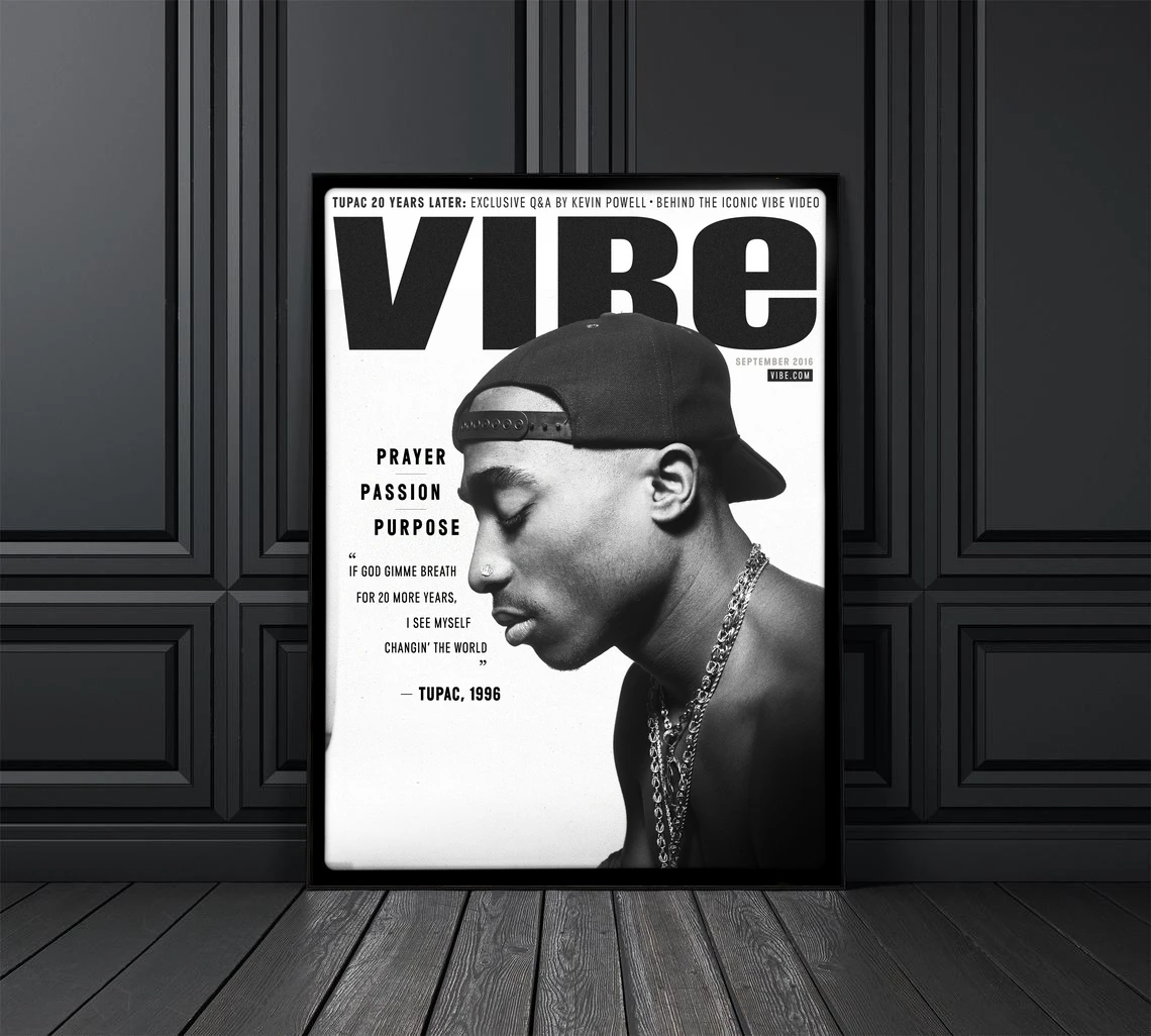 

Tupac Shakur 2016 VIBE Magazine Cover - Hip-Hop Rap Music Poster Home Wall Painting Decoration (No Frame)