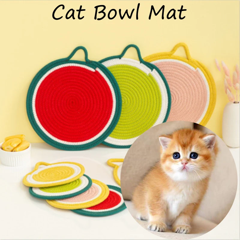 

Pet Plate Placemat Fruit Round Food Mat Pet Bowl Pad Pet Food Knit Puppy Feeding Mat Dog Cat Accessories Dish Bowl Feeder Mat