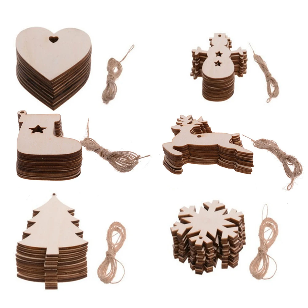 Рождественские деревянные поделки вырезы для рождественской елки висячие
